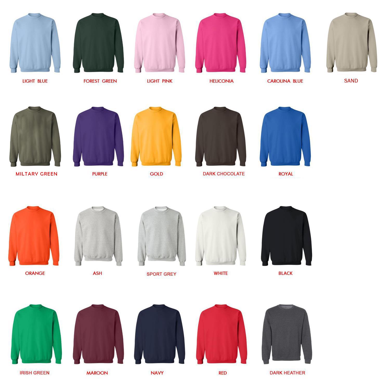 sweatshirt color chart - Nail Tech Gifts UK