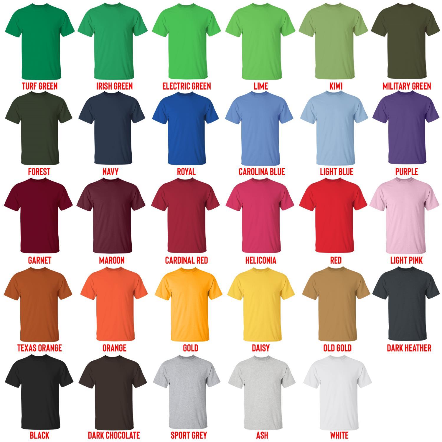 t shirt color chart - Nail Tech Gifts UK