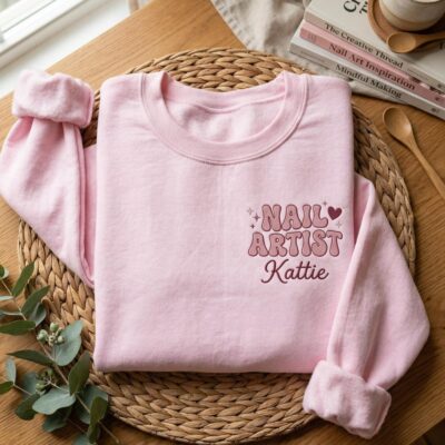 Nail Artist Business Apparel Embroidered Sweatshirt