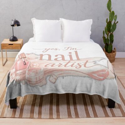 Yes Im A Nail Artist Throw Blanket