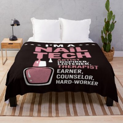 Nail Technician Manicurist Throw Blanket