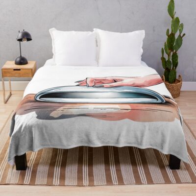 Hand On Nail Lamp Art Throw Blanket