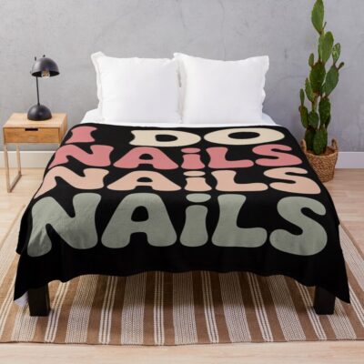 I Do Nails Nail Artist Throw Blanket