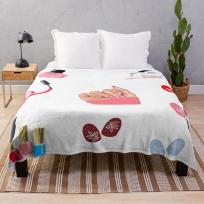 Diva Nail Art Aesthetic Style Throw Blanket