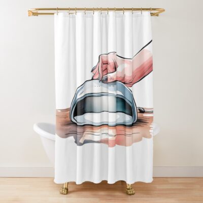 Hand On Nail Lamp Art Shower Curtain