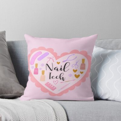 Nail Tech Everyday Work Life Throw Pillow