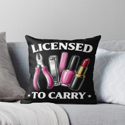 Licensed To Carry Simple Statement Throw Pillow