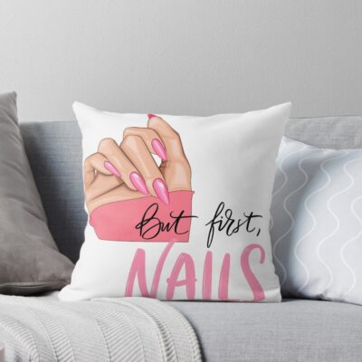 Boss Nails Bold Nail Art Glam Throw Pillow